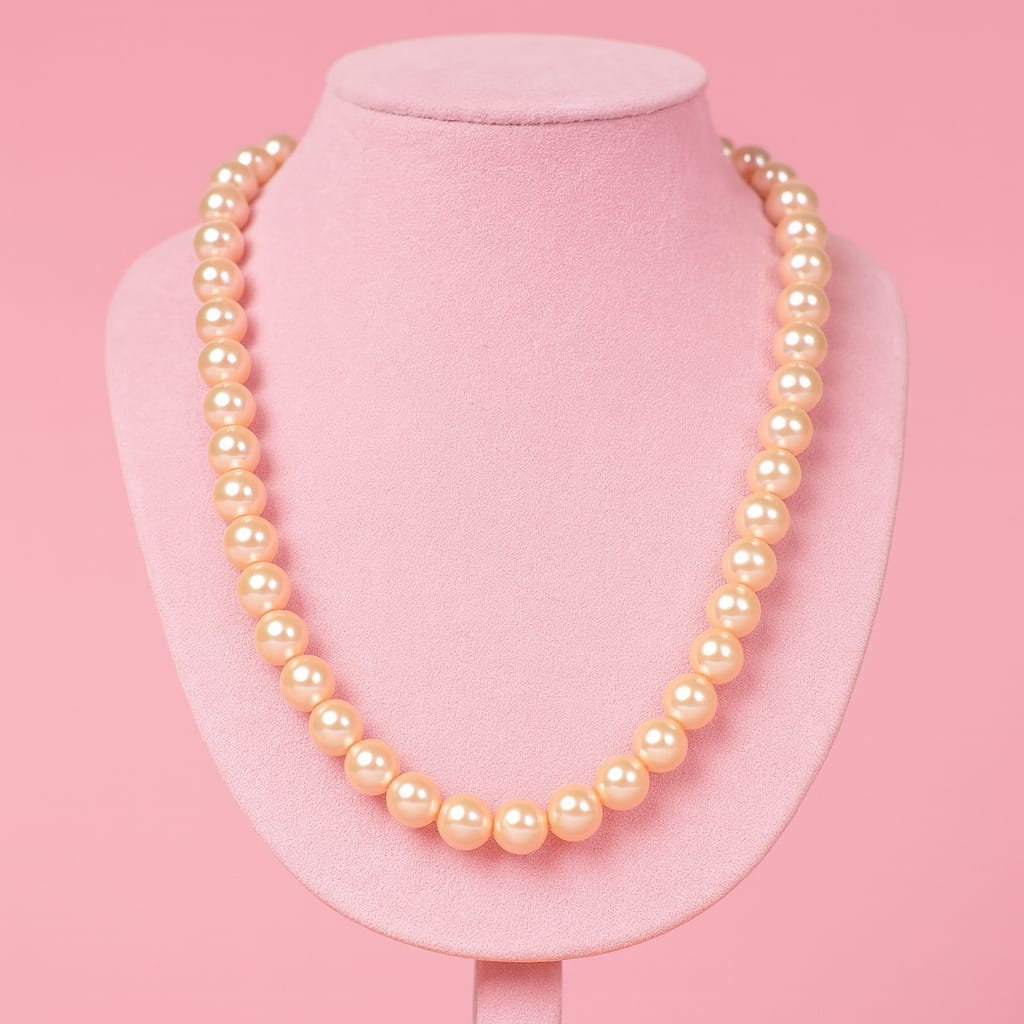 Peach pearl mala