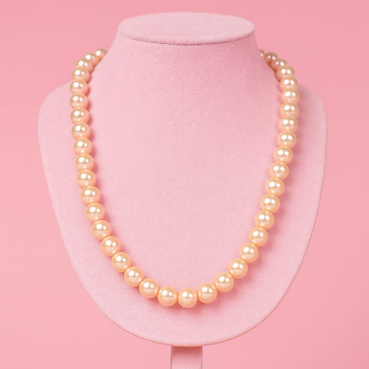 Peach pearl mala