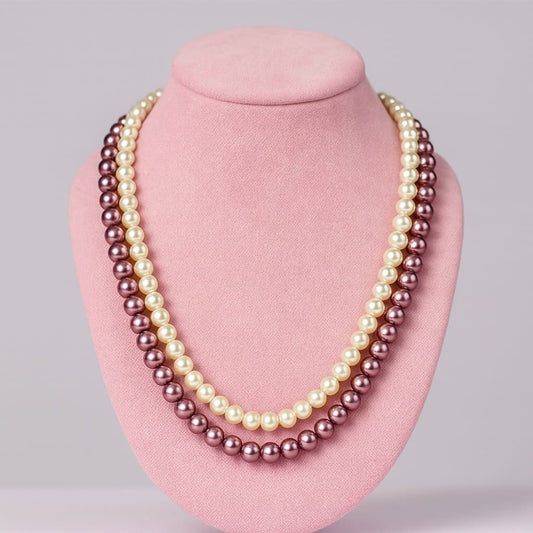 White copper pearl mala
