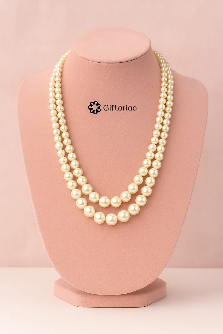 White double pearl mala