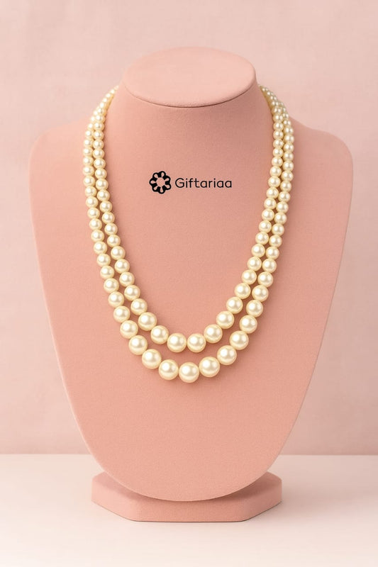 White double pearl mala